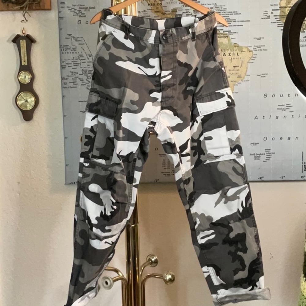 Black and White Camo Cargos